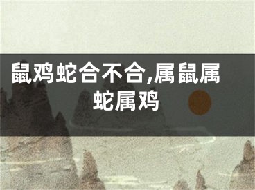 鼠鸡蛇合不合,属鼠属蛇属鸡