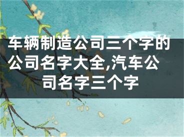 车辆制造公司三个字的公司名字大全,汽车公司名字三个字