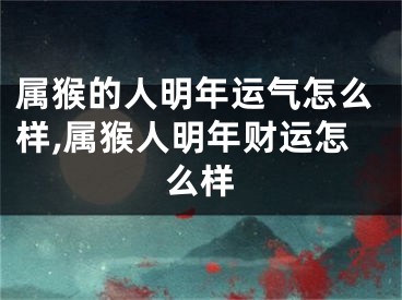 属猴的人明年运气怎么样,属猴人明年财运怎么样