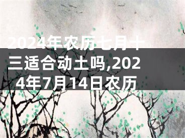 2024年农历七月十三适合动土吗,2024年7月14日农历