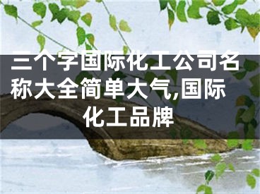 三个字国际化工公司名称大全简单大气,国际化工品牌