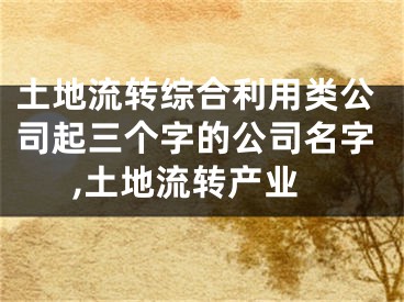 土地流转综合利用类公司起三个字的公司名字,土地流转产业