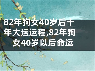 82年狗女40岁后十年大运运程,82年狗女40岁以后命运