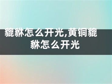 貔貅怎么开光,黄铜貔貅怎么开光