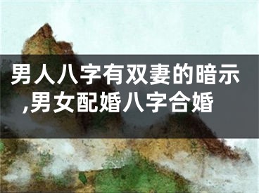 男人八字有双妻的暗示,男女配婚八字合婚