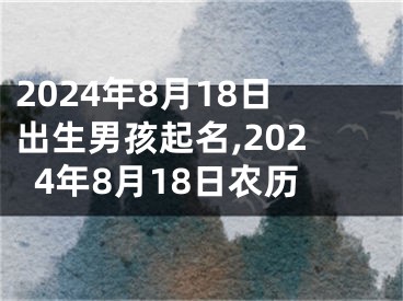 2024年8月18日出生男孩起名,2024年8月18日农历