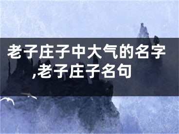 老子庄子中大气的名字,老子庄子名句