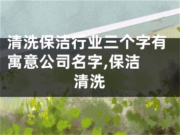 清洗保洁行业三个字有寓意公司名字,保洁 清洗
