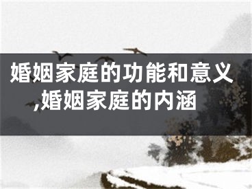 婚姻家庭的功能和意义,婚姻家庭的内涵