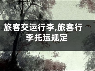 旅客交运行李,旅客行李托运规定