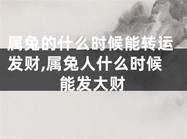 属兔的什么时候能转运发财,属兔人什么时候能发大财