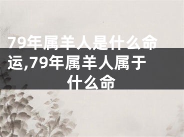 79年属羊人是什么命运,79年属羊人属于什么命