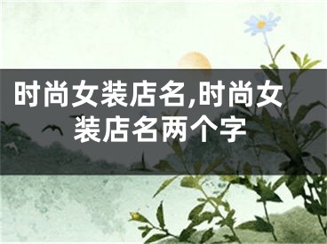 时尚女装店名,时尚女装店名两个字
