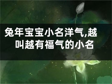 兔年宝宝小名洋气,越叫越有福气的小名