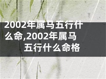 2002年属马五行什么命,2002年属马五行什么命格