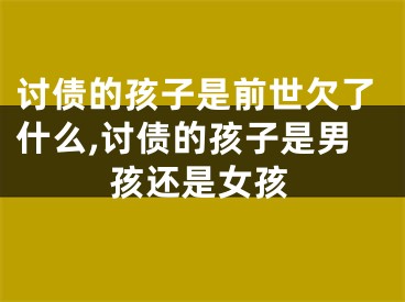 讨债的孩子是前世欠了什么,讨债的孩子是男孩还是女孩