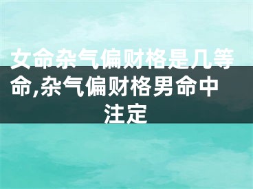 女命杂气偏财格是几等命,杂气偏财格男命中注定