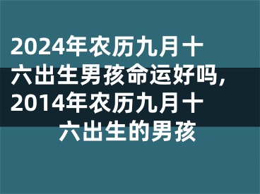 2024年农历九月十六出生男孩命运好吗,2014年农历九月十六出生的男孩