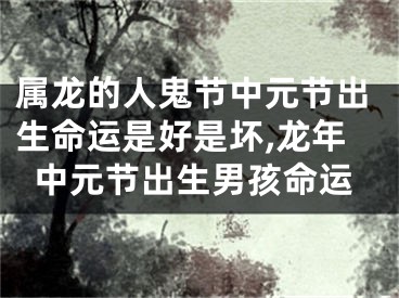 属龙的人鬼节中元节出生命运是好是坏,龙年中元节出生男孩命运