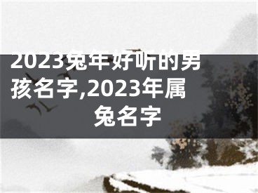 2023兔年好听的男孩名字,2023年属兔名字