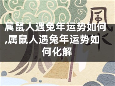 属鼠人遇兔年运势如何,属鼠人遇兔年运势如何化解