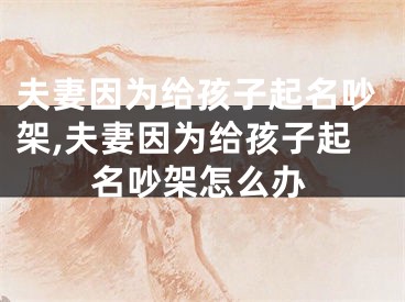 夫妻因为给孩子起名吵架,夫妻因为给孩子起名吵架怎么办