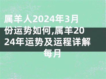 属羊人2024年3月份运势如何,属羊2024年运势及运程详解每月