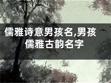 儒雅诗意男孩名,男孩儒雅古韵名字