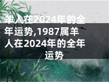 羊人在2024年的全年运势,1987属羊人在2024年的全年运势