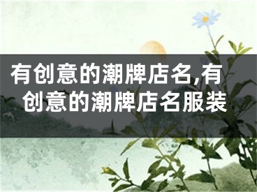 有创意的潮牌店名,有创意的潮牌店名服装