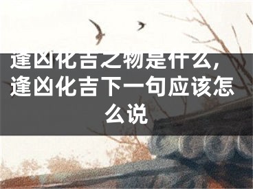 逢凶化吉之物是什么,逢凶化吉下一句应该怎么说
