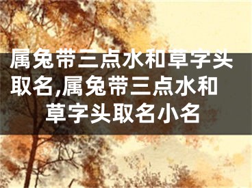 属兔带三点水和草字头取名,属兔带三点水和草字头取名小名