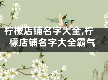 柠檬店铺名字大全,柠檬店铺名字大全霸气