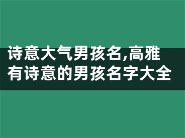 诗意大气男孩名,高雅有诗意的男孩名字大全