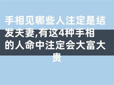 手相见哪些人注定是结发夫妻,有这4种手相的人命中注定会大富大贵