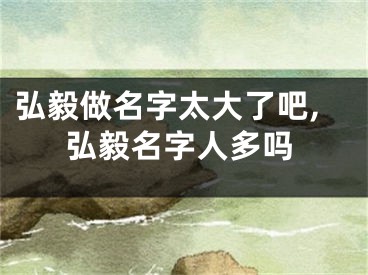 弘毅做名字太大了吧,弘毅名字人多吗