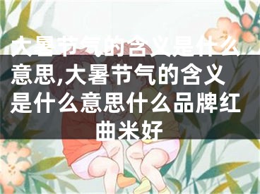 大暑节气的含义是什么意思,大暑节气的含义是什么意思什么品牌红曲米好
