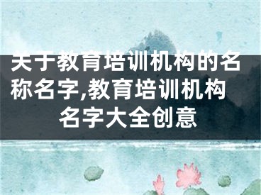 关于教育培训机构的名称名字,教育培训机构名字大全创意