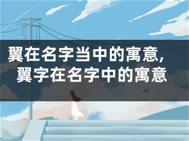 翼在名字当中的寓意,翼字在名字中的寓意