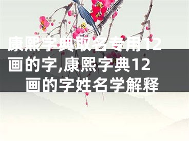康熙字典取名专用12画的字,康熙字典12画的字姓名学解释