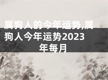 属狗人的今年运势,属狗人今年运势2023年每月