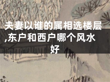 夫妻以谁的属相选楼层,东户和西户哪个风水好
