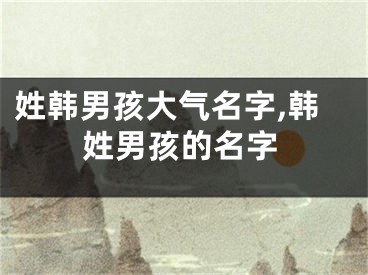 姓韩男孩大气名字,韩姓男孩的名字