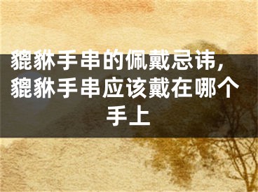 貔貅手串的佩戴忌讳,貔貅手串应该戴在哪个手上