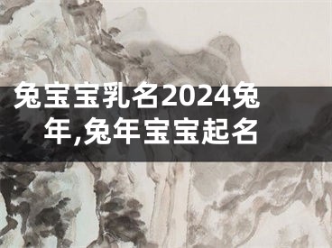 兔宝宝乳名2024兔年,兔年宝宝起名