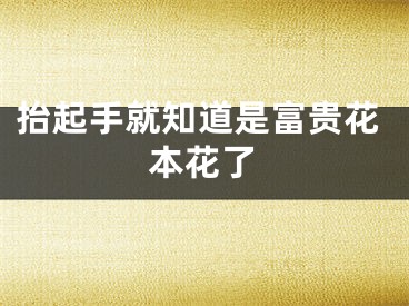 抬起手就知道是富贵花本花了