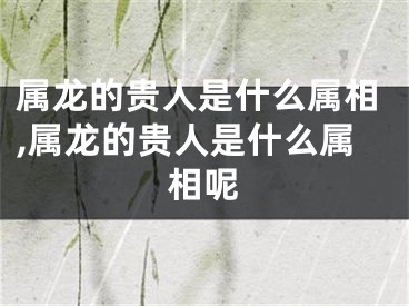 属龙的贵人是什么属相,属龙的贵人是什么属相呢