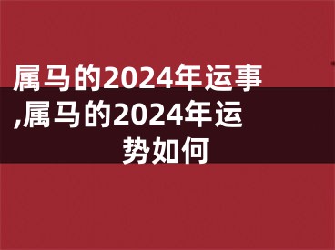 属马的2024年运事,属马的2024年运势如何