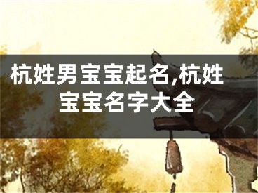 杭姓男宝宝起名,杭姓宝宝名字大全