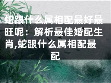 蛇跟什么属相配最好最旺呢：解析最佳婚配生肖,蛇跟什么属相配最配
